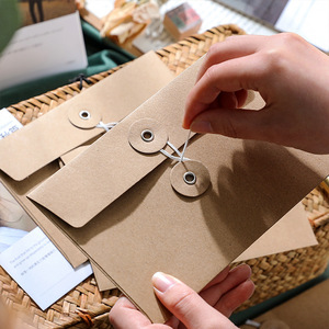 Enveloppes en papier kraft personnalisées recyclées, biodégradables, pour l'envoi <span class=keywords><strong>de</strong></span> documents professionnels, avec fermeture à cordon - Product Image 3