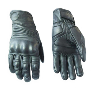 Guantes de Invierno Cálidos y Suaves de Piel de Cordero Negra DFG924 con Orificios Transpirables o Sin Orificios, Personalizables - Product Image 1