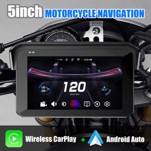 Système de navigation <span class=keywords><strong>GPS</strong></span> pour <span class=keywords><strong>moto</strong></span>, écran tactile sans fil CarPlay, écran 5 pouces, caméra avant et arrière, design étanche, carte du monde entier - Product Image 2
