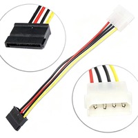 Cable de alimentación IDE a SATA de 4 pines tipo D grande, cable de alimentación de disco duro IDE a Serial ATA