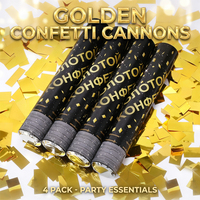 Canon à confettis carré doré en gros, certifié CE, conception pneumatique, pour mariages et cérémonies de remise des diplômes