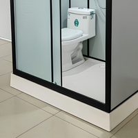 Cabine de douche compacte coulissante, unité de salle de bain préfabriquée, cabine de toilette intégrée, enclos en verre minimaliste