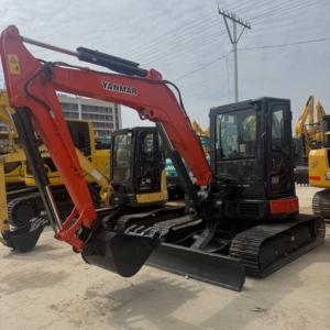 Mini-excavatrice sur chenilles Yanmar Vio55 d'occasion, 5,5 tonnes, d'origine japonaise, à braquage zéro, avec climatisation, à vendre - Product Image 1
