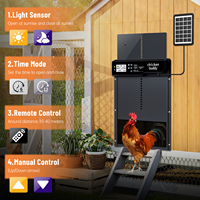 WONEGG pembuka remot kontrol tenaga surya, pintu plat lurus pintu kandang ayam otomatis