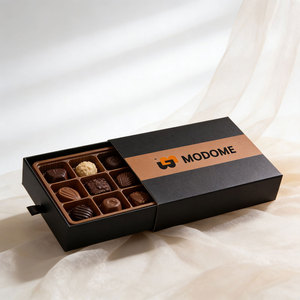 Caja de Embalaje de Cartón Rígido de Alta Gama para Postres de Chocolate con Divisor Personalizado, 4, 6, 8, 9, 12 Compartimentos, Tapa y Base para Trufas - Product Image 3