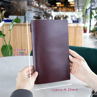 Offre Spéciale : Porte-menu A5 en Cuir Véritable avec Élastique, Porte-Comptes Vintage, Support de Menu Tendance pour Hôtels et Restaurants