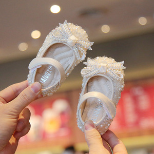 Zapatos brillantes para niños y niñas, zapatos de princesa con diamantes de imitación y perlas, y boda para fiesta, nuevos - Product Image 1