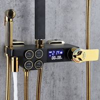 Ensemble de robinetterie de douche murale thermostatique HLK avec affichage numérique, mélangeur eau chaude et froide en laiton, cartouche céramique