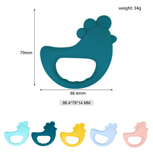 Mordedor de silicona para bebé con forma de pollito, 86.4*79*14mm, grado alimenticio, para 3-6 meses - Product Image 1