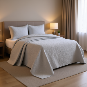 ชุดผ้าห่มลายเรขาคณิตทันสมัย สีเทา แบบกลับด้านได้ ขนาด Twin Twin XL 3 ชิ้น ไส้ใยฝ้ายและใยขนสัตว์ ใช้ได้ทุกฤดู - Product Image 2