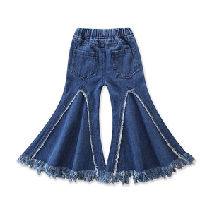 Pantaloni delle ragazze in Europa e In America di Stile di Modo Dei <span class=keywords><strong>Jeans</strong></span> A Zampa di elefante Pantaloni Dei Bambini Dei Pantaloni Del Bambino Del Bambino Bambini Denim Bell Bottom Boot Cut Pantaloni - Product Image 2