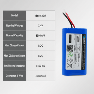 Batterie lithium-ion rechargeable personnalisée OEM 18650 2S1P 7,4 V 3500 mAh pour mini machine à brouillard portable pour la photographie - Product Image 3