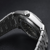 Montres chronographe mécaniques automatiques haut de gamme en acier inoxydable pour hommes