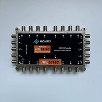 HFL5516C Multiconmutador Satelital en Cascada 5x5x16 950-2150MHz 4 SAT 1 Entrada Terrestre 16 Salidas Compatible con Quattro Quad LNB