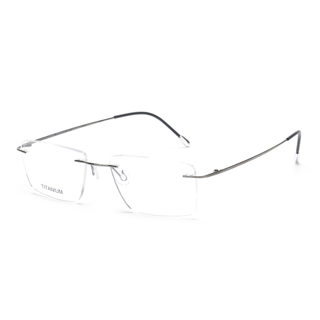 Wholesale Fashion Eyeglasses Luxury Rimless Rectangle High Quality Pure Titanium Frameless New Titanium Optical Frames