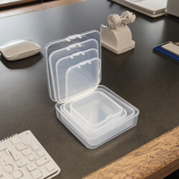 Petits récipients en plastique Boîtes carrées vides en plastique transparent de tailles mixtes pour l'organisation de petits objets bijoux