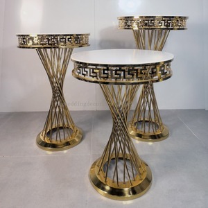 Décorations d'arche de mariage moderne K51, cadre en métal doré de 90 cm, support à fleurs pour accessoires de dîner aux chandelles - Product Image 1