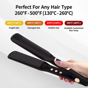 Plancha de pelo de alta temperatura personalizada de buena calidad 500F MCH calentamiento rápido 5 tamaños disponibles <span class=keywords><strong>planchas</strong></span> de pelo de titanio - Product Image 5