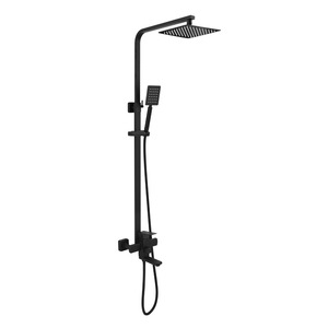 Black <b>Square</b> Bathtub Faucet 304 Stainless Steel Booster Handheld <b>Shower</b> <b>Head</b> Bathroom <b>Shower</b> Set Rain Top Spray Corrosion - Product Image 2