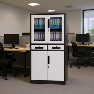 Archivador Metálico Homeera de 85x39x180cm con Cerradura, Mueble de Oficina para Almacenamiento de Archivos, Diseño Moderno, Ahorro de Espacio, Tipo Rectangular Vertical - Product Image 2