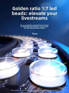 Support de téléphone avec anneau lumineux pour diffusion en direct, éclairage beauté, trois températures de couleur, 50W, pour influenceurs - Product Image 3