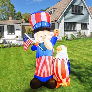 Décoration de jardin <span class=keywords><strong>et</strong></span> de terrasse gonflable de 1,5 m pour le 4 juillet, 250e anniversaire patriotique de l'Amérique, avec Oncle <span class=keywords><strong>Sam</strong></span>, un aigle <span class=keywords><strong>et</strong></span> un drapeau américain - Product Image 2