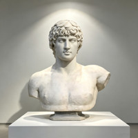 Décoration intérieure de galerie grecque classique, sculpture de buste masculin jeune en marbre blanc sculpté à la main, personnalisable