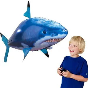 لعبة سمكة القرش للأطفال قابلة للنفخ مزودة بجهاز تحكم عن بعد