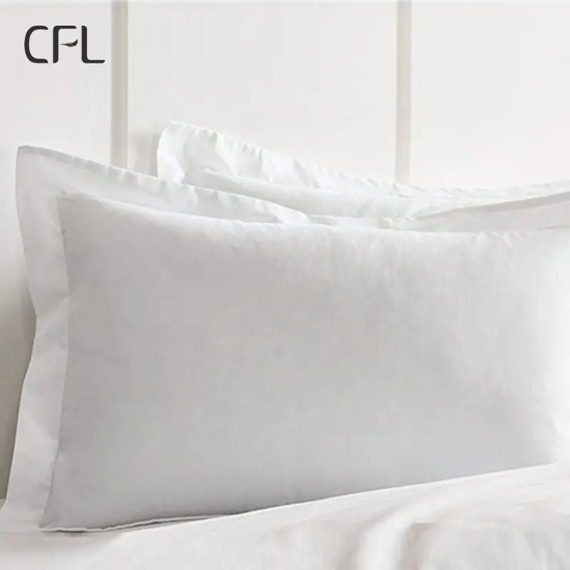 Protezione per cuscino in cotone bianco satinato euro king size all'ingrosso per copriletto per hotel