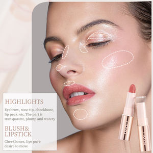 Nouvelle Arrivée Maquillage Visage <span class=keywords><strong>Contour</strong></span> Crème Meilleurs Cosmétiques Végétaliens Sans Cruauté Éclatant Pailleté Fard à Joues Illuminateur Stick Marque Privée - Product Image 5