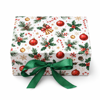 Emballage cadeau de Noël, grande boîte pliante à ruban magnétique, boîte cadeau vide en carton blanc, estampillage pour cadeau