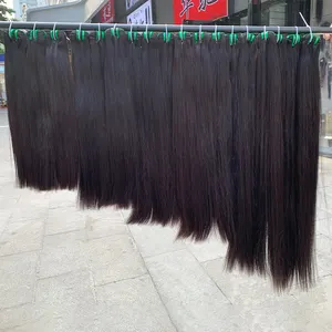 Işlenmemiş ham vietnam insan saçı uzantıları doğal renk 1B makine atkı düz çift çekilmiş saç Wxjlonghair