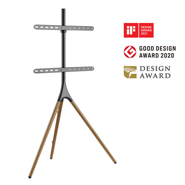 Wood TV Mount 45"-65" Inch Modern Livingroom Bedroom Furniture Minimalist Easel Tripod Studio TV Floor Mounted Stand with 3 Legs