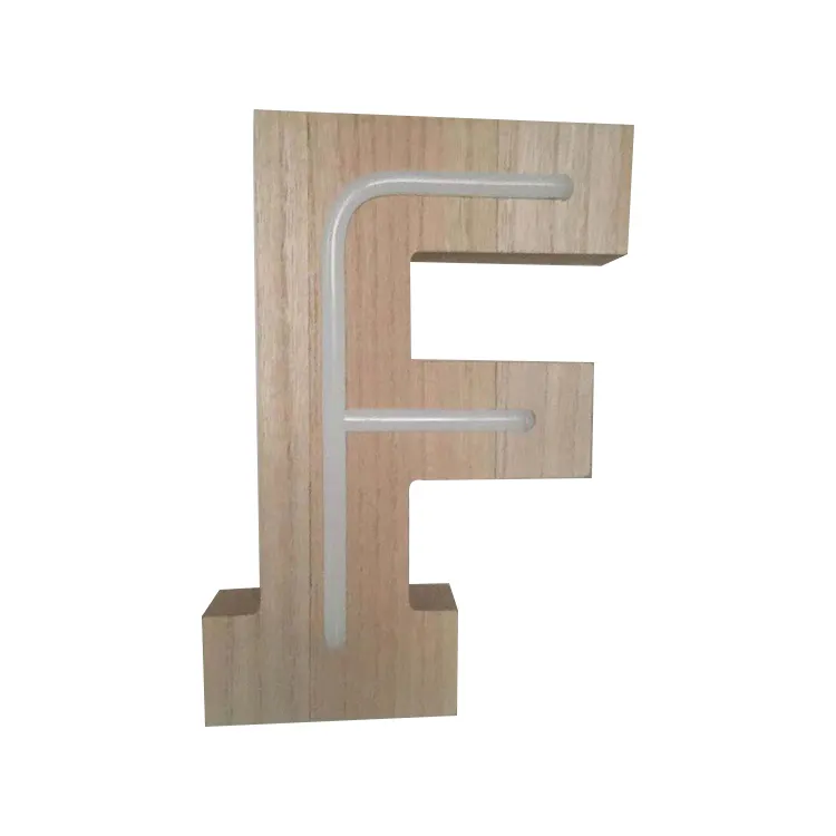 F Bar ในกรอบไม้ตกแต่งในร่มที่กำหนดเอง A ถึง Z ตัวอักษรสว่างขึ้น26การออกแบบตัวอักษรไฟ Led