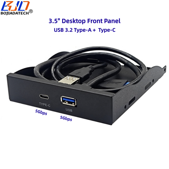 Factory Wholesale 3.5" Desktop Floppy Bay Front Panel With USB 3.0 Type-A + Type-C Connector 5Gbps for PC Computer Case