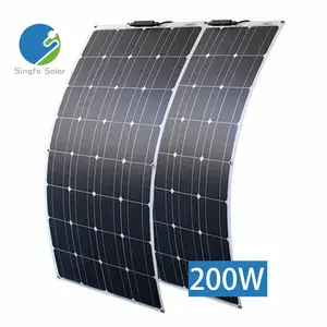 Singfo太阳能200w柔性太阳能电池板电池，用于船舱渔船柔性太阳能电池板便携式电源