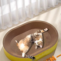 Planche à gratter pour chat de forme ovale résistante à l'usure, griffoir pratique pour animaux de compagnie, meuble pour chats