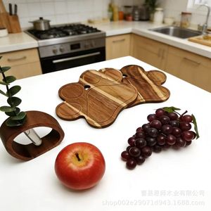 Cat Paw Shaped Acacia Wood <b>Tray</b> <b>Small</b> Solid Wood Serving <b>Tray</b> For Fruit And Snacks - Product Image 2