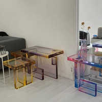 Nouvel arrivage Bureau en acrylique de style luxe doré dégradé à usage domestique Table d'étude en acrylique simple au design moderne