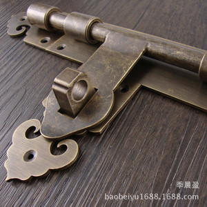 Perno de puerta Chengyu de 24.5 cm, latón, nuevo estilo chino, perno horizontal expuesto para puerta de villa - Product Image 4