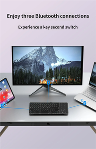 Support 3 Devices Travel Pocket-Sized Upgraded Foldable <b>Bluetooth</b> <b>Keyboard</b> with Touchpad & Number Pad - Product Image 3