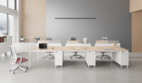 Bureau de direction moderne JUOU, pieds en métal blanc, design en panneaux de bois, en forme de L, extensible, modulaire, pour usage domestique ou professionnel