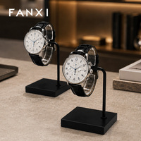 Support d'affichage pour montre en alliage d'aluminium FANXI, support simple pour montre pour comptoir de vente au détail, support en forme de C, or rose/noir