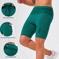 Shorts de sport pour homme à logo personnalisé, légers, anti-transpiration, taille haute, avec poches, pour la course, l'entraînement et le fitness, bas de compression