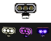 Phare LED tout-terrain Angel Eyes, étanche IP67, 5000 lumens, faisceau spot/diffuse, DC9-32V 50W, rétrofit, matrice multi-LED pour