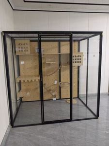 Luxe Grande Cage D'intérieur Pour Animaux De Compagnie Respirant En Aluminium Chat Villa Nid Lit Solide Motif Affichage Offre Spéciale Chat Vitrine Chatterie Maison - Product Image 4