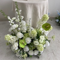 Nieuwe op maat gemaakte bruidsbloemen looppad 60 cm wit groen bloemenrij voor bruiloft decoratie