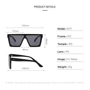 Conchen Unisex moda <span class=keywords><strong>occhiali</strong></span> da sole con grande quadrato PC telaio UV400 lenti <span class=keywords><strong>occhiali</strong></span> da sole per gli uomini e le donne - Product Image 6