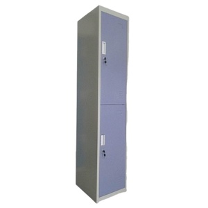 Casier en acier simple à 2 portes et 2 niveaux avec serrure à clé, étanche et durable, pour le rangement des vêtements des élèves - Product Image 2