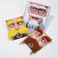 Set de 3 Cejas y Bigotes Postizos Autoadhesivos, Blancos, Amarillos y Marrones, Accesorio Novedoso para Hombres, Halloween, Cosplay